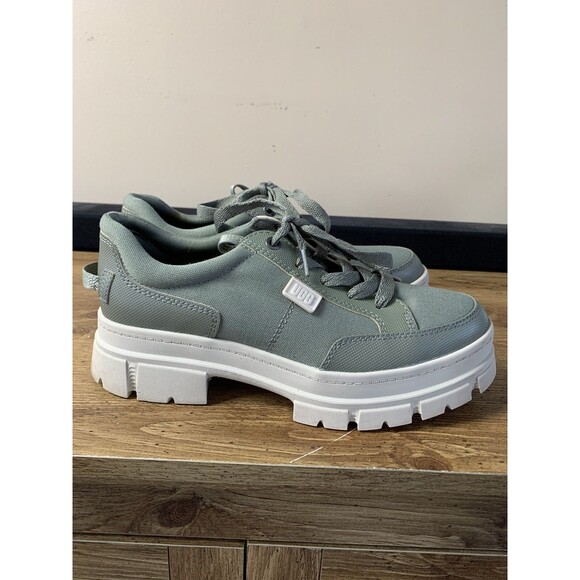 UGG Ashton Hybrid Platform Y2K Sneaker Shoe Combat Lug Chunky Moss Green SZ 8.5 - Picture 3 of 10